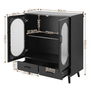 Artiss Buffet Sideboard Double Doors - Black FUR-S-SID-01-BK-AB