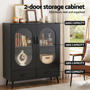 Artiss Buffet Sideboard Double Doors - Black FUR-S-SID-01-BK-AB