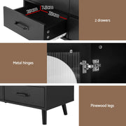 Artiss Buffet Sideboard Double Doors - Black FUR-S-SID-01-BK-AB