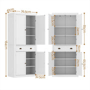 Artiss 2x Buffet Sideboard Cabinet 6-Tier Storage Pantry Cupboard Drawer White FUR-S-SID-03-WH-ABX2