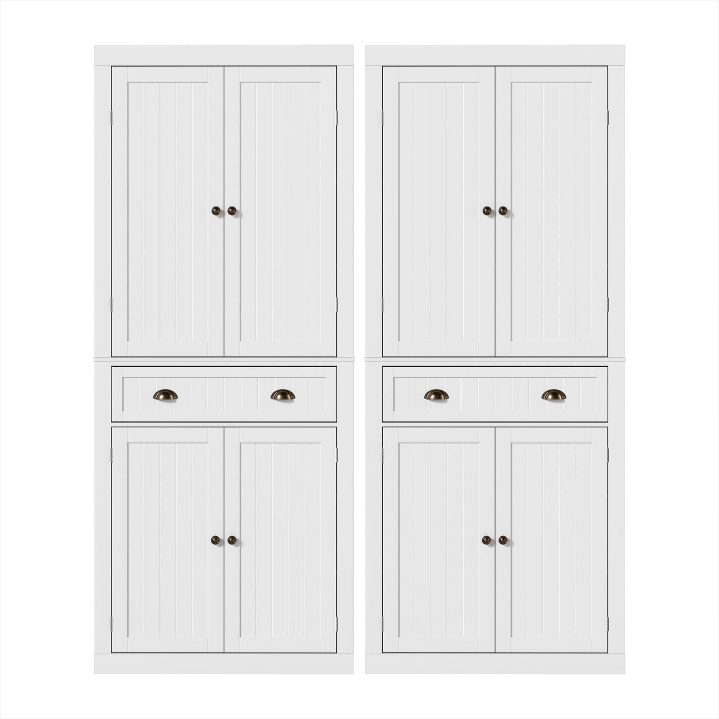 Artiss 2x Buffet Sideboard Cabinet 6-Tier Storage Pantry Cupboard Drawer White FUR-S-SID-03-WH-ABX2