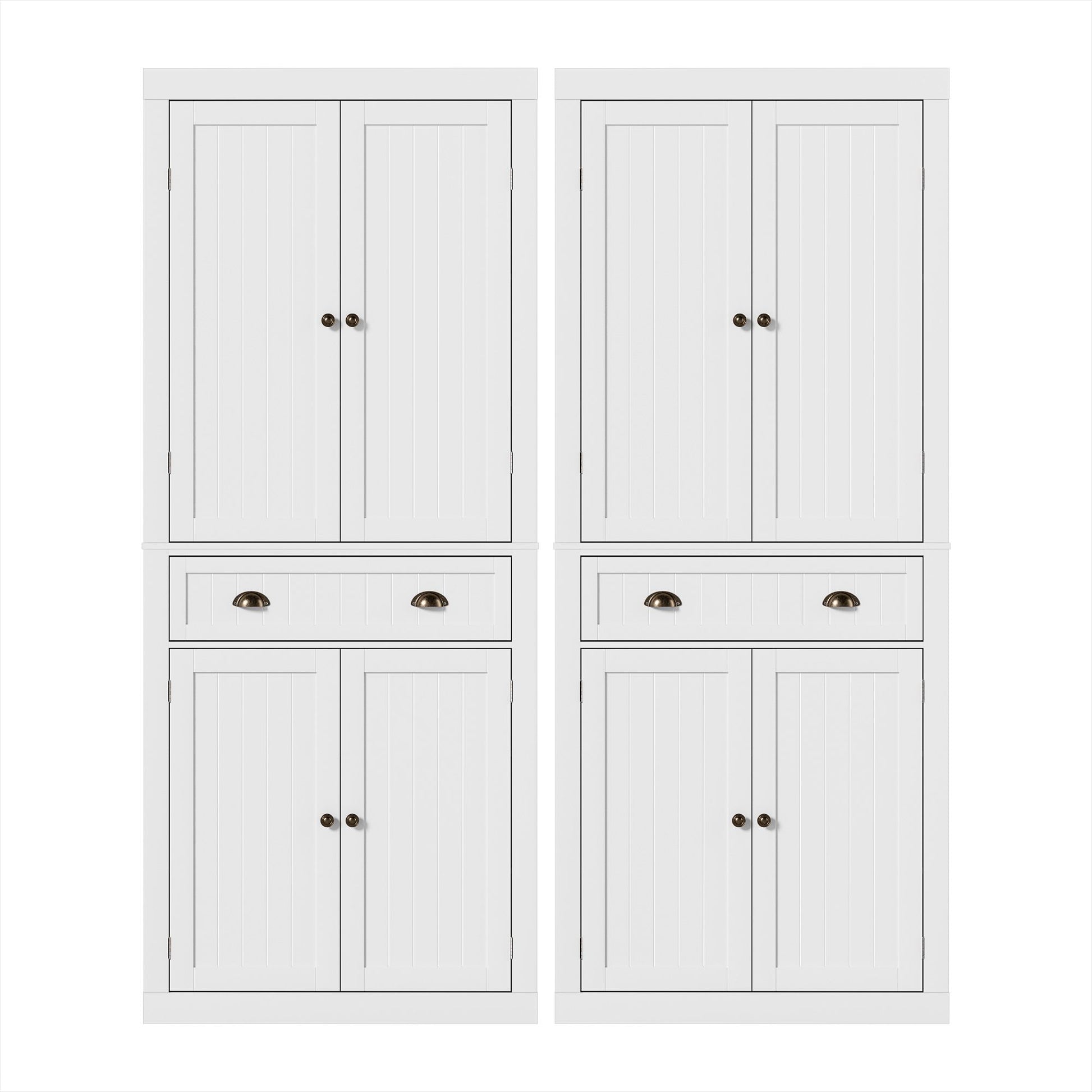 Artiss 2x Buffet Sideboard Cabinet 6-Tier Storage Pantry Cupboard Drawer White FUR-S-SID-03-WH-ABX2
