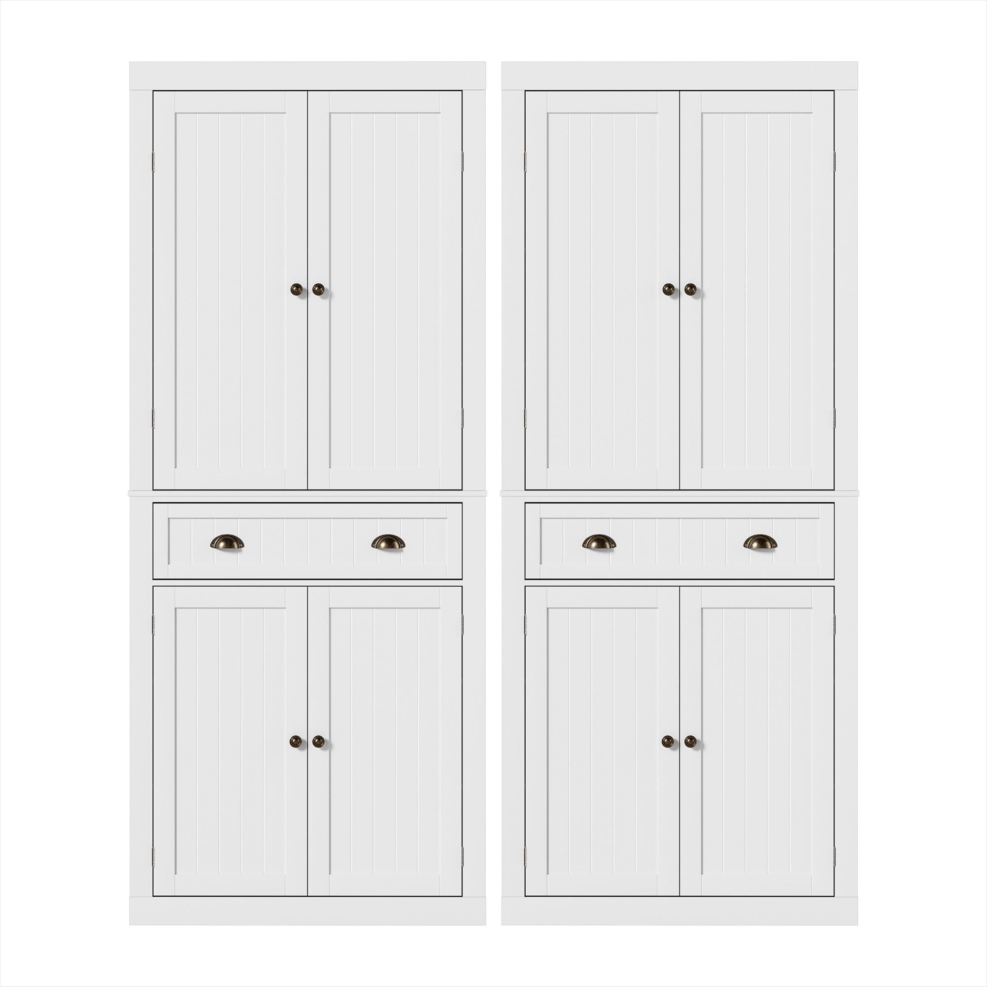 Artiss 2x Buffet Sideboard Cabinet 6-Tier Storage Pantry Cupboard Drawer White FUR-S-SID-03-WH-ABX2