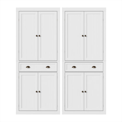 Artiss 2x Buffet Sideboard Cabinet 6-Tier Storage Pantry Cupboard Drawer White FUR-S-SID-03-WH-ABX2