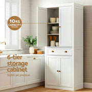 Artiss 2x Buffet Sideboard Cabinet 6-Tier Storage Pantry Cupboard Drawer White FUR-S-SID-03-WH-ABX2