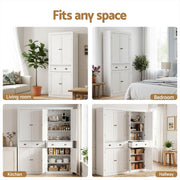 Artiss 2x Buffet Sideboard Cabinet 6-Tier Storage Pantry Cupboard Drawer White FUR-S-SID-03-WH-ABX2