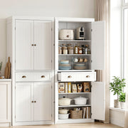 Artiss 2x Buffet Sideboard Cabinet 6-Tier Storage Pantry Cupboard Drawer White FUR-S-SID-03-WH-ABX2