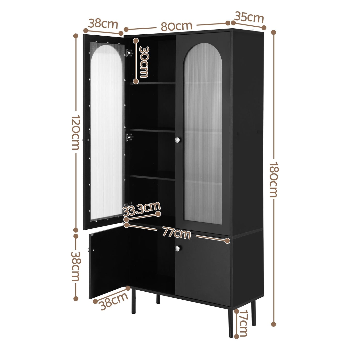 Artiss Buffet Sideboard Cupboard Cabinet Black FUR-S-SID-04-BK-AB