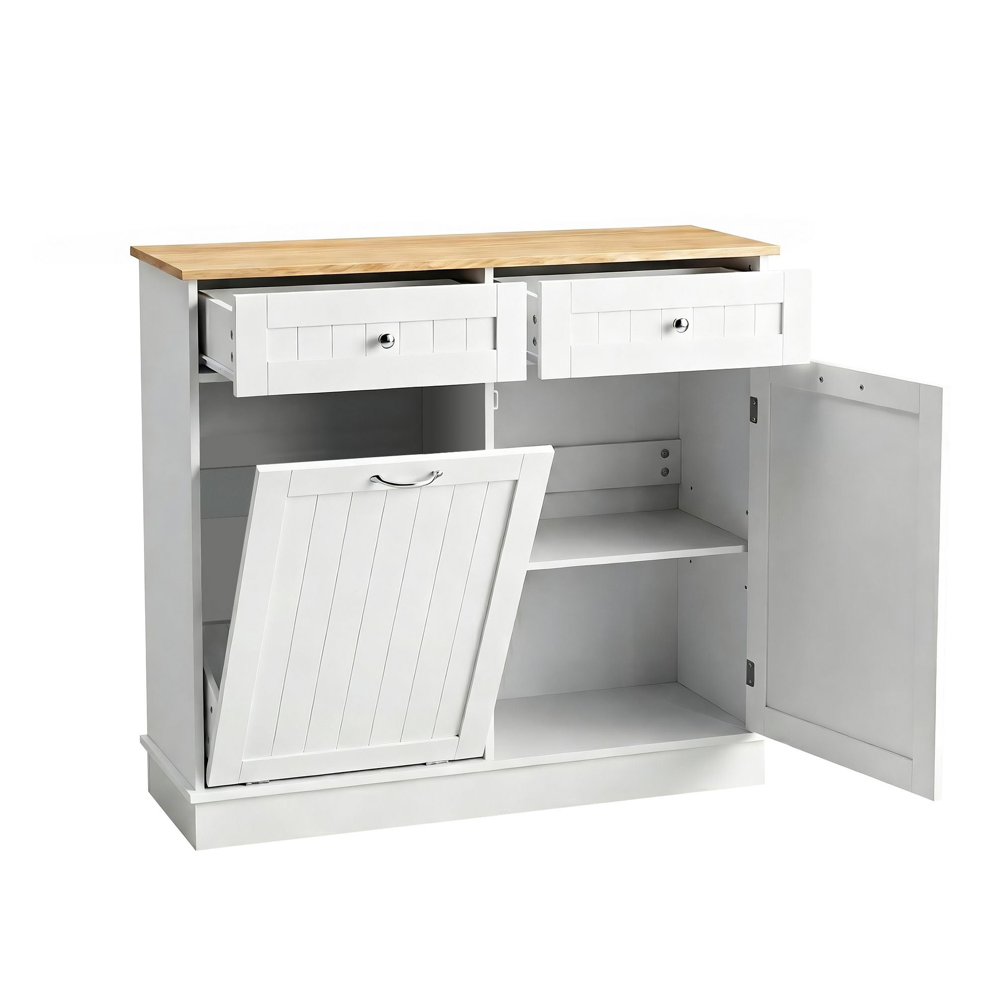 Artiss Buffet Sideboard Cabinet Kitchen Tilt Out Bin Holder Storage Cupboard FUR-S-SID100-BIN-WH