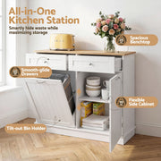 Artiss Buffet Sideboard Cabinet Kitchen Tilt Out Bin Holder Storage Cupboard FUR-S-SID100-BIN-WH