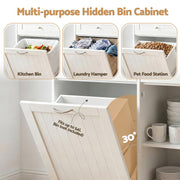 Artiss Buffet Sideboard Cabinet Kitchen Tilt Out Bin Holder Storage Cupboard FUR-S-SID100-BIN-WH