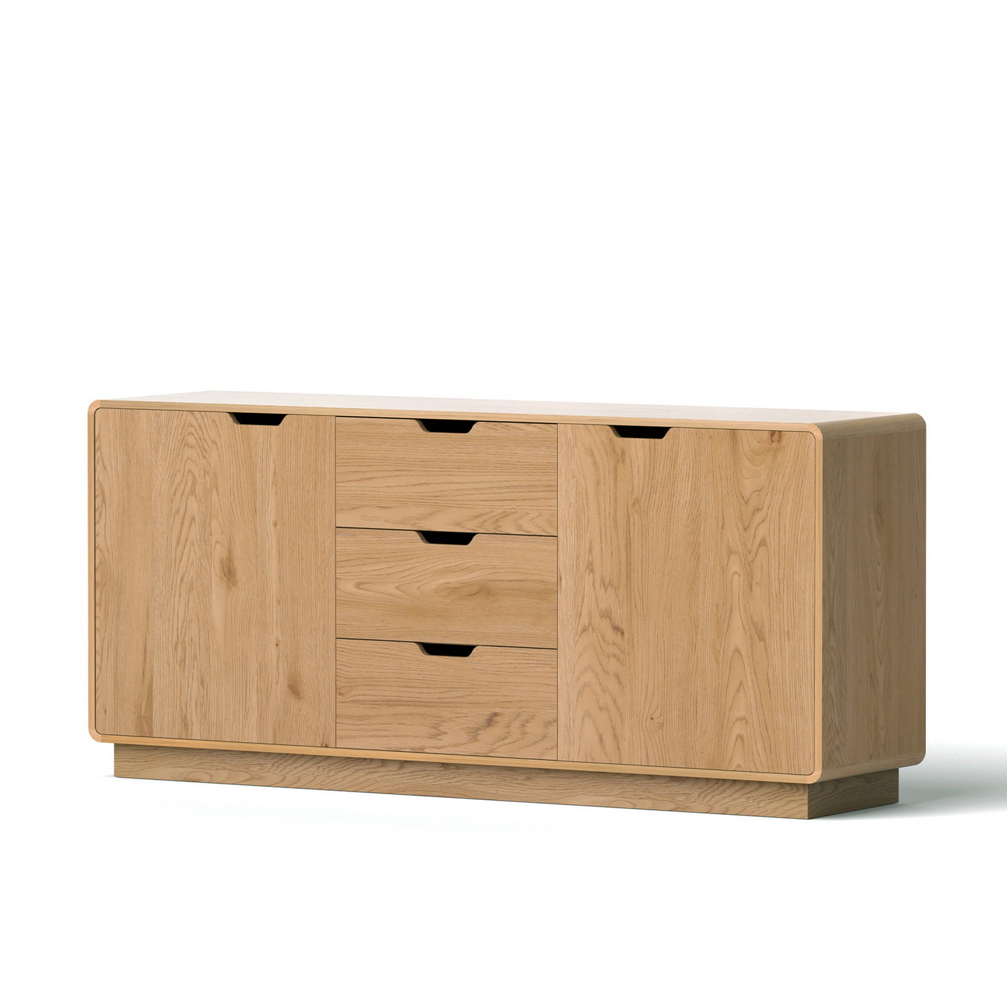 Artiss Buffet Sideboard Cabinet Storage Kitchen Cupboard Drawers Round Edge Oak FUR-S-SID160-RND-WD-ABC