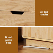 Artiss Buffet Sideboard Cabinet Storage Kitchen Cupboard Drawers Round Edge Oak FUR-S-SID160-RND-WD-ABC