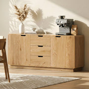 Artiss Buffet Sideboard Cabinet Storage Kitchen Cupboard Drawers Round Edge Oak FUR-S-SID160-RND-WD-ABC