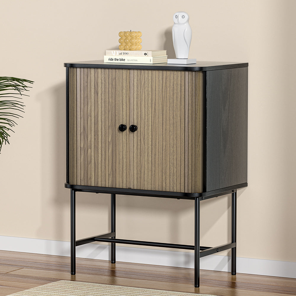 Artiss Buffet Sideboard Cupboard Cabinet Sliding Doors Pantry Storage BORIS FUR-S-SIDE-SLD-02-BKWD