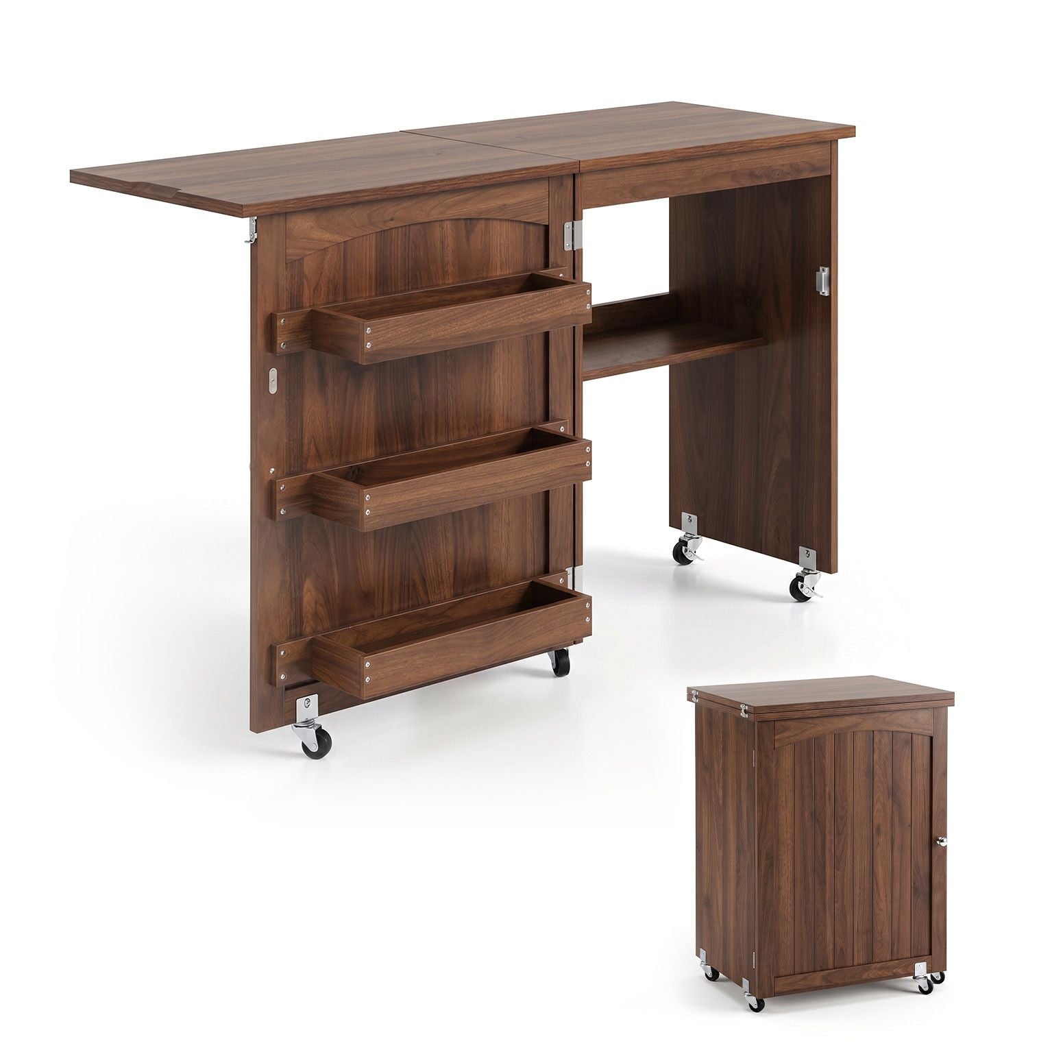 Artiss Folding Sewing Table Sewing Machine Desk Multi-functional Rolling Work Table Craft Station