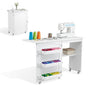 Artiss Folding Sewing Table Sewing Machine Desk Multi-functional Rolling Work Table Craft Station FUR-S-SWT-118-WH