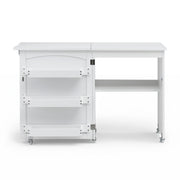 Artiss Folding Sewing Table Sewing Machine Desk Multi-functional Rolling Work Table Craft Station FUR-S-SWT-118-WH