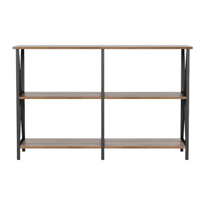 Artiss Console Table 120CM 3-tier Walnut Xiah FUR-S-TAB-02-IND-BKWD