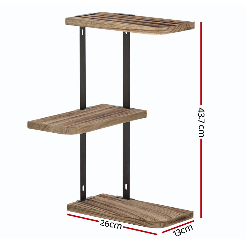 Artiss Floating Wall Shelf 3-Tier FUR-S-WALL-3T-WD