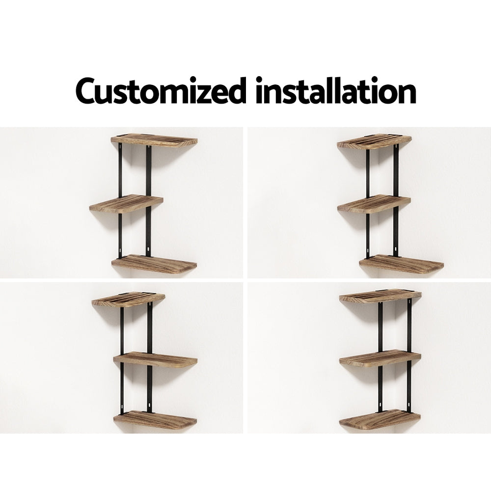 Artiss Floating Wall Shelf 3-Tier FUR-S-WALL-3T-WD
