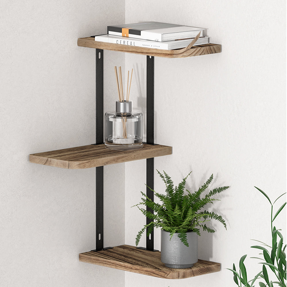 Artiss Floating Wall Shelf 3-Tier FUR-S-WALL-3T-WD