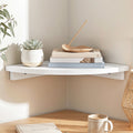 Artiss Corner Floating Wall Shelf Wall Mounted Display Rack Round Edge White 1pc FUR-S-WALL-COR-WH