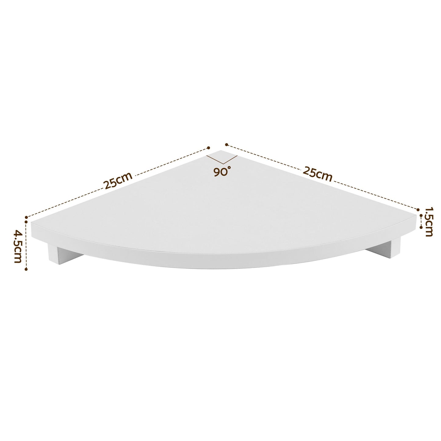 Artiss Corner Floating Wall Shelf Wall Mounted Display Rack Round Edge White 1pc FUR-S-WALL-COR-WH