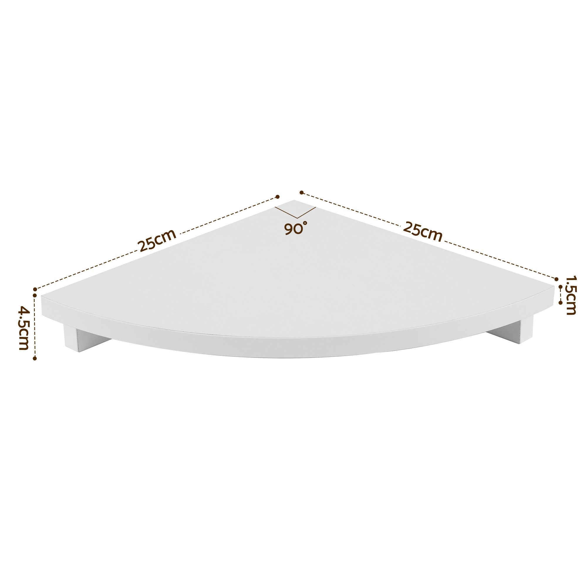 Artiss Corner Floating Wall Shelf Wall Mounted Display Rack Round Edge White 1pc FUR-S-WALL-COR-WH