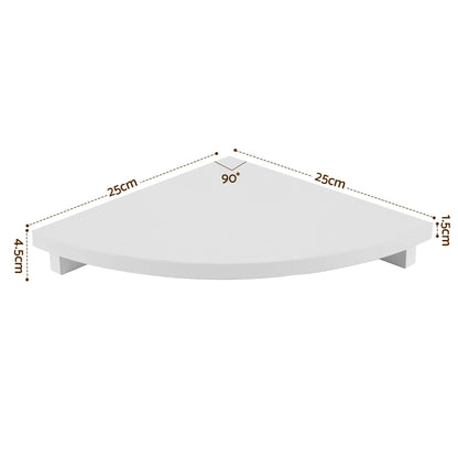 Artiss Corner Floating Wall Shelf Wall Mounted Display Rack Round Edge White 1pc FUR-S-WALL-COR-WH