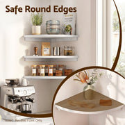 Artiss Corner Floating Wall Shelf Wall Mounted Display Rack Round Edge White 1pc FUR-S-WALL-COR-WH
