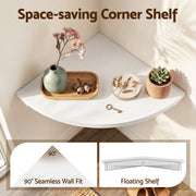 Artiss Corner Floating Wall Shelf Wall Mounted Display Rack Round Edge White 1pc FUR-S-WALL-COR-WH