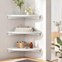 Artiss 3pc Corner Floating Wall Shelf Wall Mounted Display Rack Round Edge White FUR-S-WALL-COR-WHX3