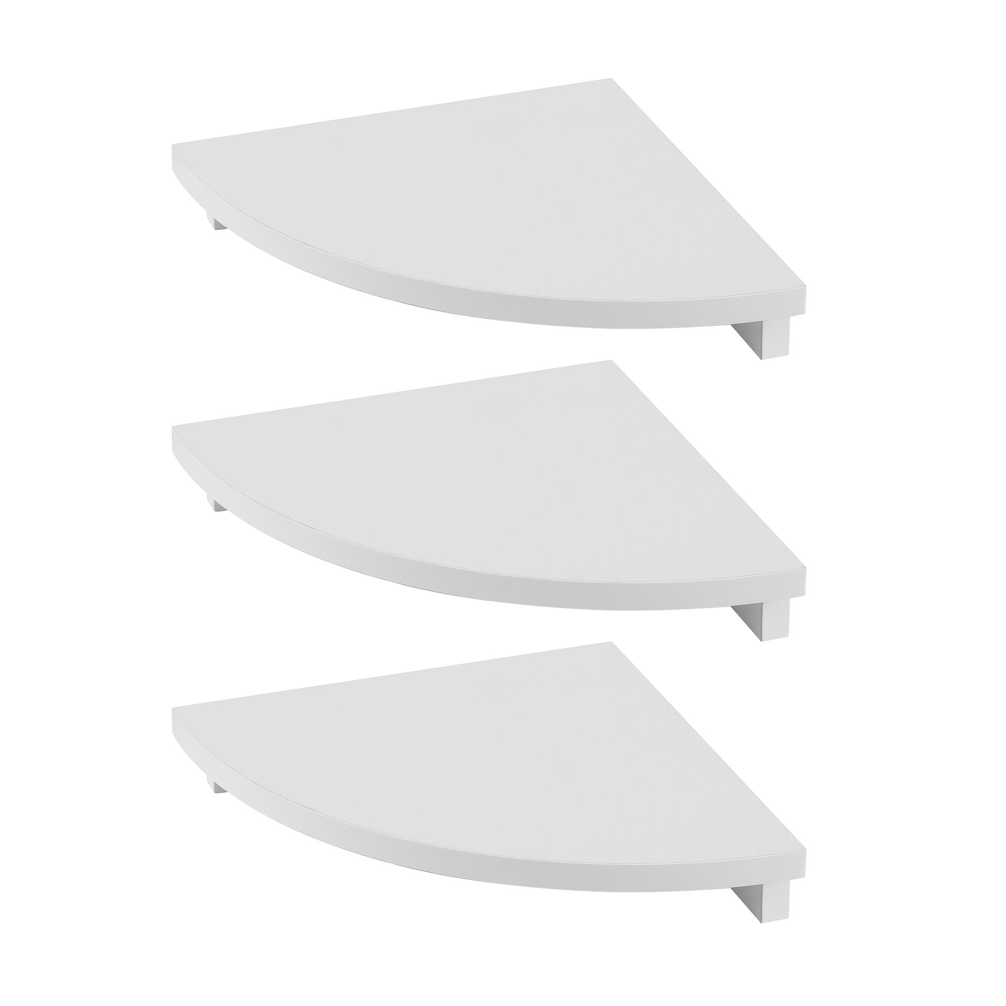 Artiss 3pc Corner Floating Wall Shelf Wall Mounted Display Rack Round Edge White FUR-S-WALL-COR-WHX3