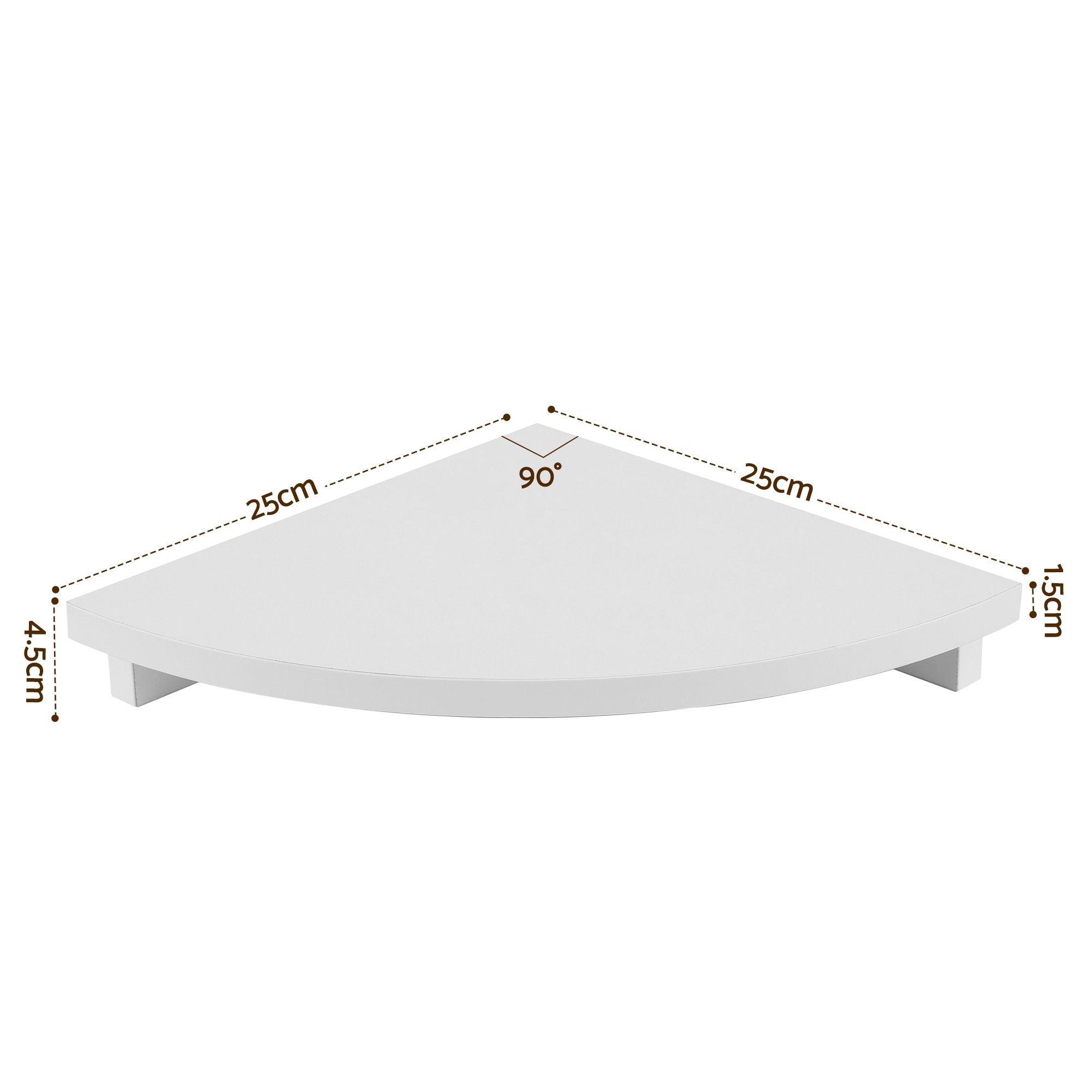 Artiss 4pc Corner Floating Wall Shelf Wall Mounted Display Rack Round Edge White FUR-S-WALL-COR-WHX4