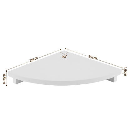 Artiss 4pc Corner Floating Wall Shelf Wall Mounted Display Rack Round Edge White FUR-S-WALL-COR-WHX4