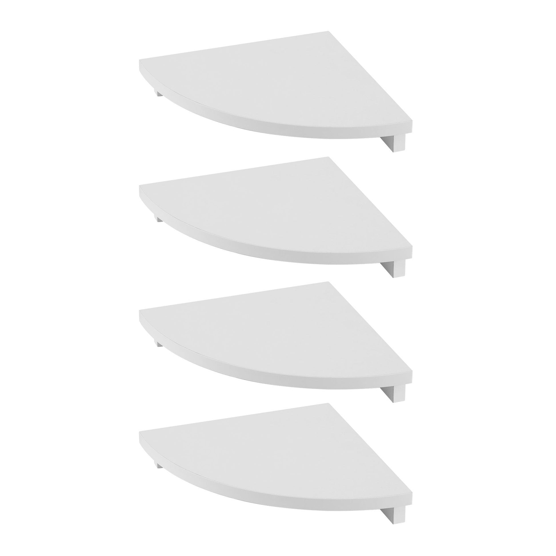 Artiss 4pc Corner Floating Wall Shelf Wall Mounted Display Rack Round Edge White FUR-S-WALL-COR-WHX4