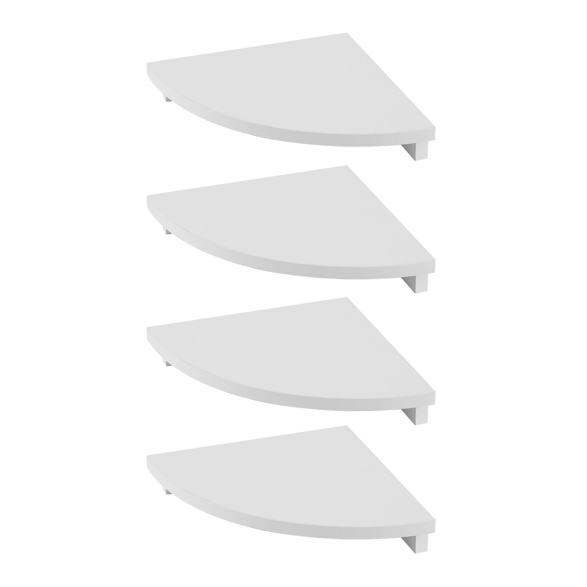 Artiss 4pc Corner Floating Wall Shelf Wall Mounted Display Rack Round Edge White FUR-S-WALL-COR-WHX4