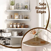 Artiss 4pc Corner Floating Wall Shelf Wall Mounted Display Rack Round Edge White FUR-S-WALL-COR-WHX4