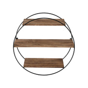 Artiss Floating Wall Shelf Round 3-Tier FUR-S-WALL-RND-3T-WD