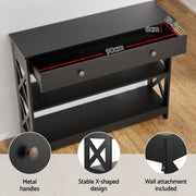 Artiss Shoe Rack Cabinet & Console Table Set Storage Shelf Black FUR-SHOE01-CST-BK
