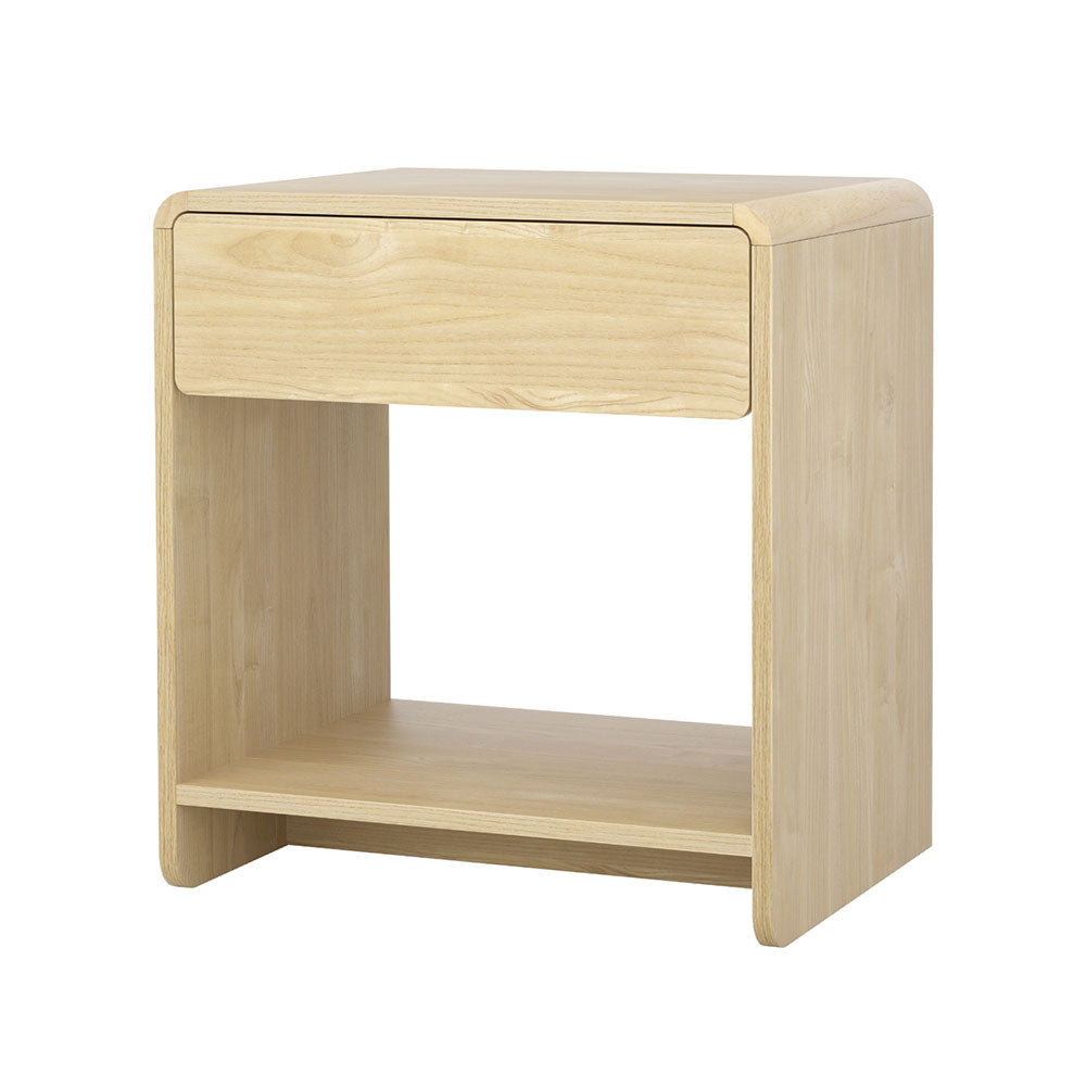 Artiss Bedside Table Drawer Open Shelf Pine FUR-T-BS-01-WD