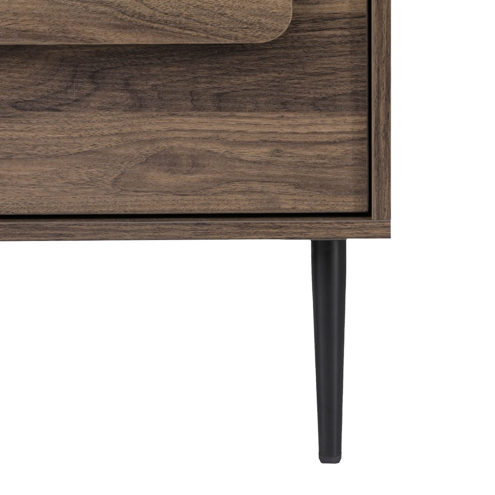 Artiss Bedside Table Nightstand 2 Drawers - Walnut FUR-T-BS-02-WAL