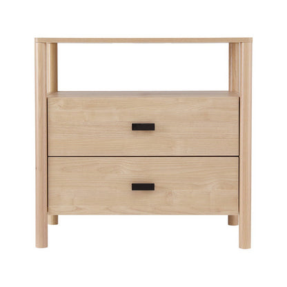 Artiss Bedside Table Nightstand 2 Drawers - Pine FUR-T-BS-03-WD