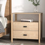 Artiss Bedside Table Nightstand 2 Drawers - Pine FUR-T-BS-03-WD