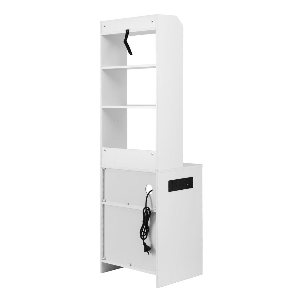 Artiss Bedside Table Nightstand Charging Station FUR-T-BS-SHEL-01-WH