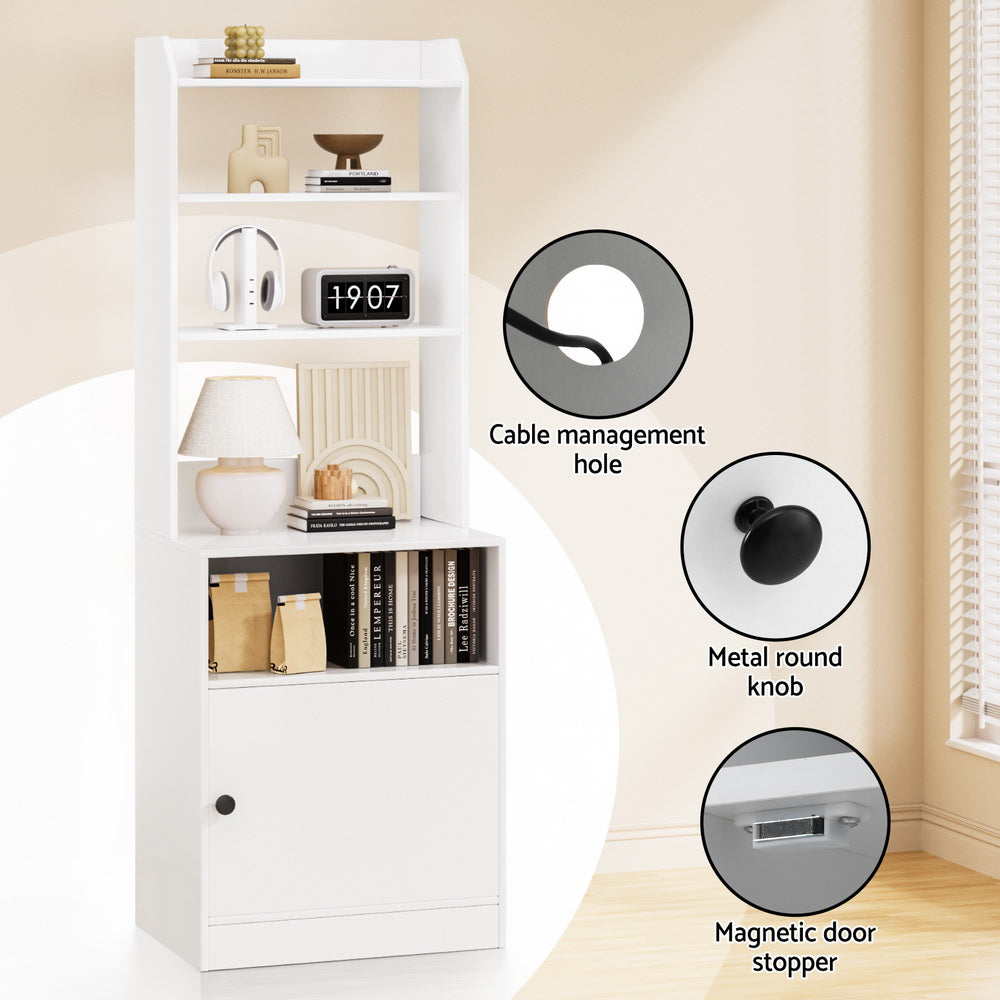 Artiss Bedside Table Nightstand Charging Station FUR-T-BS-SHEL-01-WH