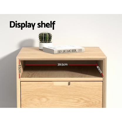 Artiss Bedside Table Drawers Side Table Shelf Storage Cabinet Nightstand GORR FUR-T-BS01-1D1S-WD
