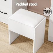 Artiss Dressing Table Set Stool 10 Led Bulbs White Debbie FUR-T-DRESS07-LED-WH-ABC