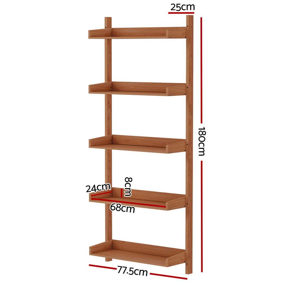 Artiss Bookshelf Floating Shelf CAPIZ Oak FUR-T-DSHELF-02-WD